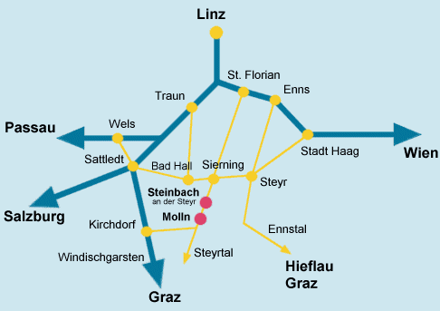 Zufahrtsplan von Bad Hall